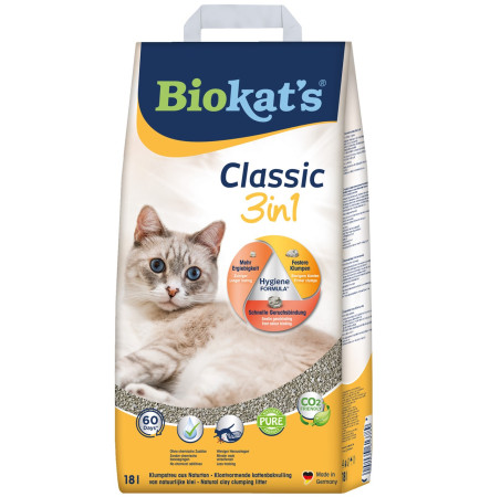 Biokat's Classic 3in1 Грудкувальний наповнювач для котячого туалету 10 л